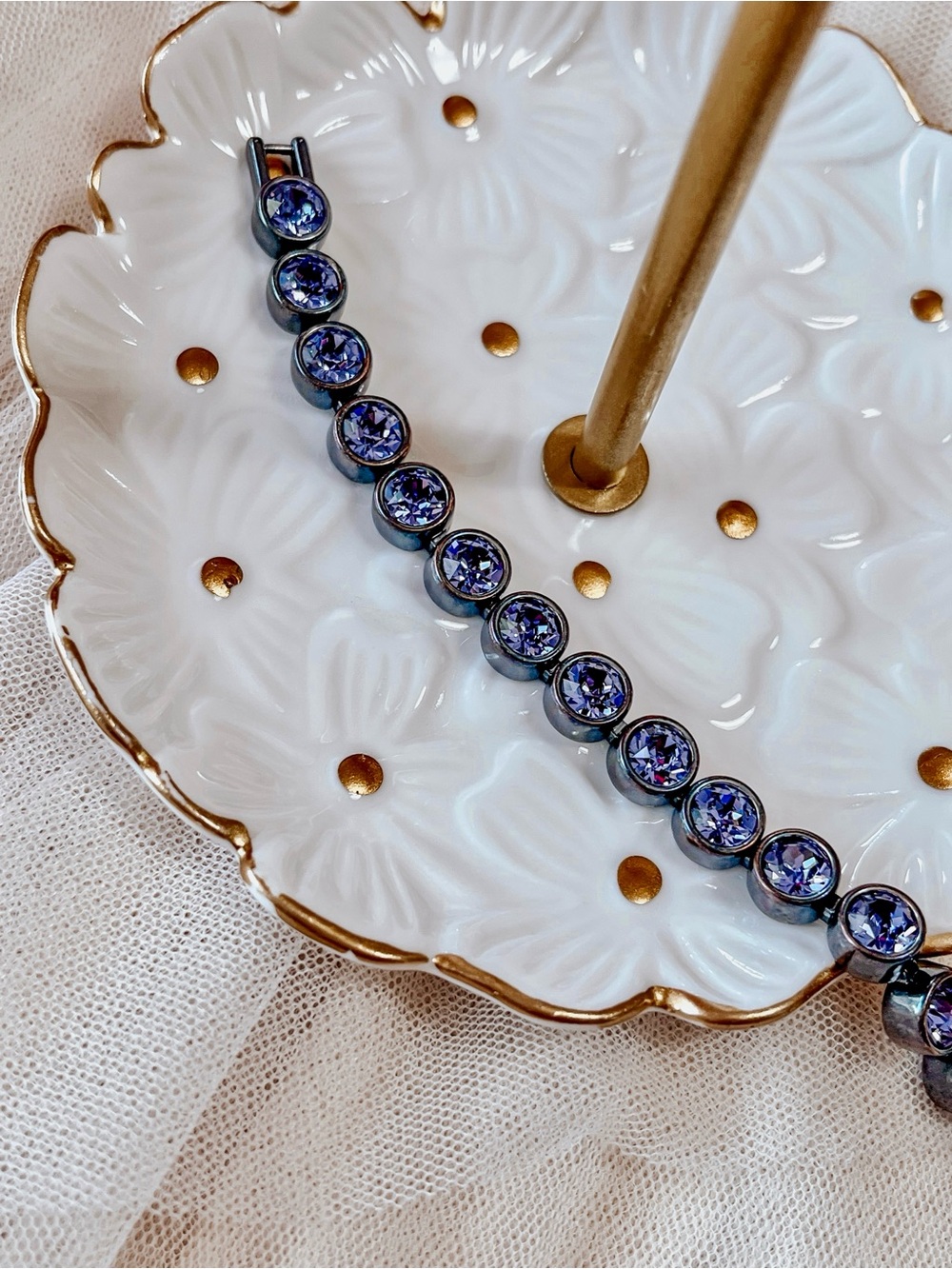 Gunmetal Amethyst Ice Bracelet